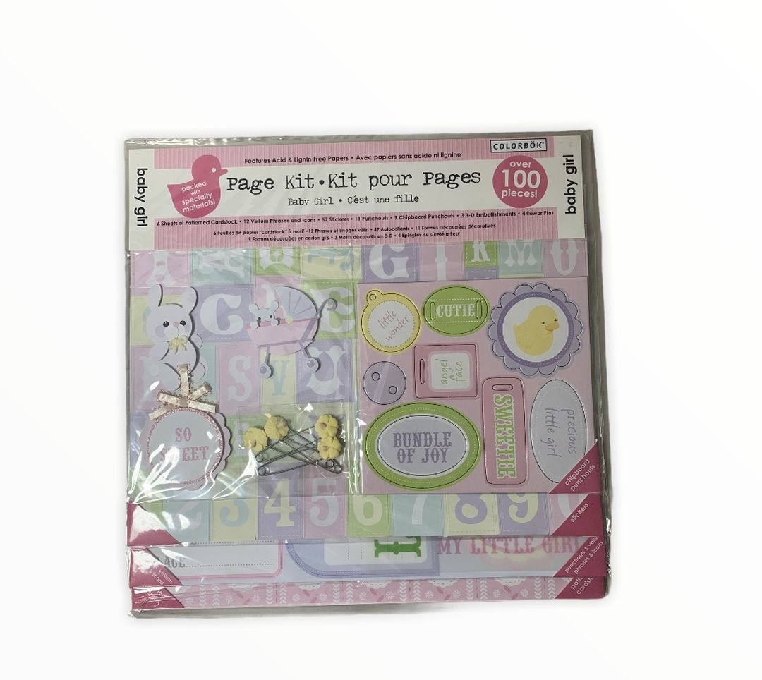 Scrapbook Pages Kit Colorbok Baby Book Girl Boy Over 100 Pieces Shower Book