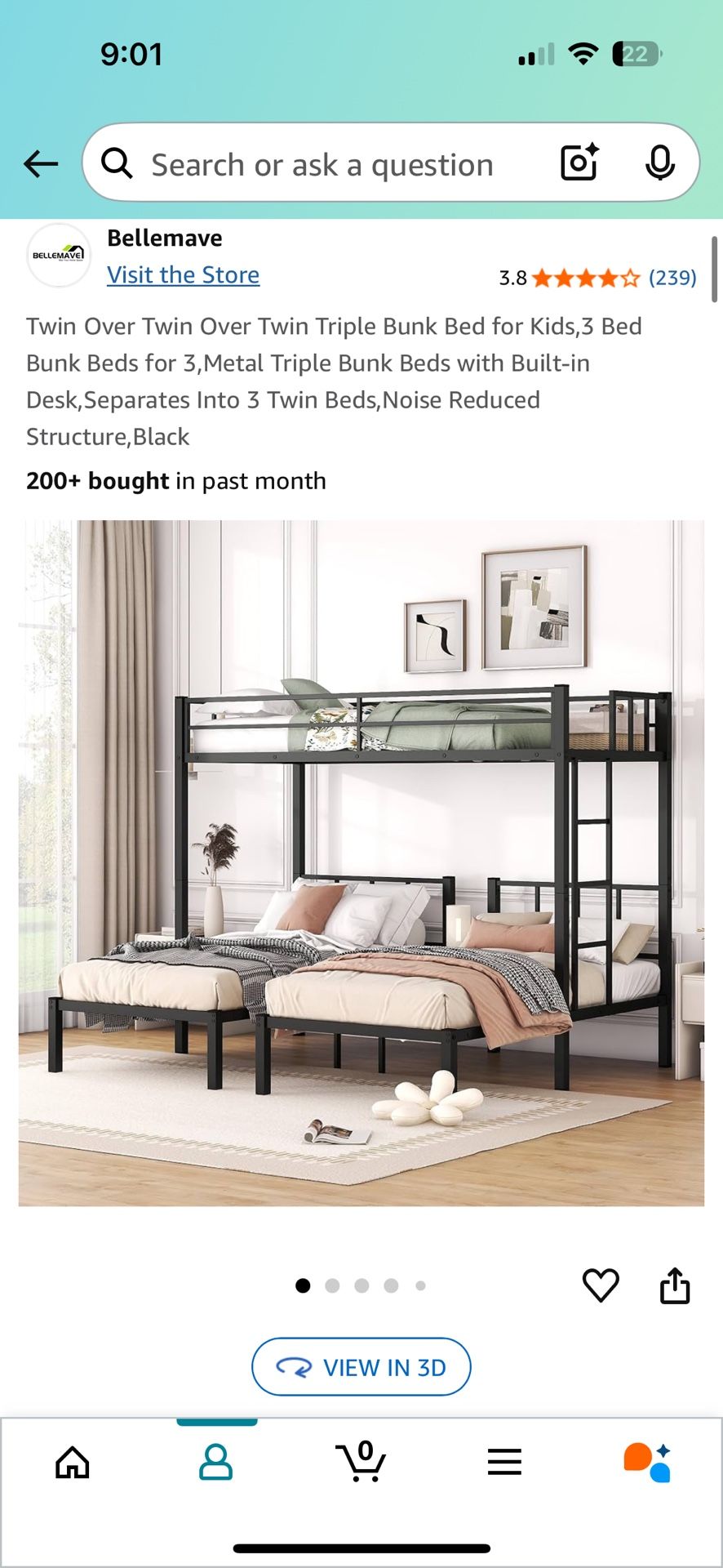 3 Bed Twin Bunk FREE Today Only