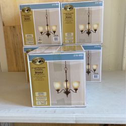 3-Light Nutmeg Bronze Reversible Chandelier $35 Each 