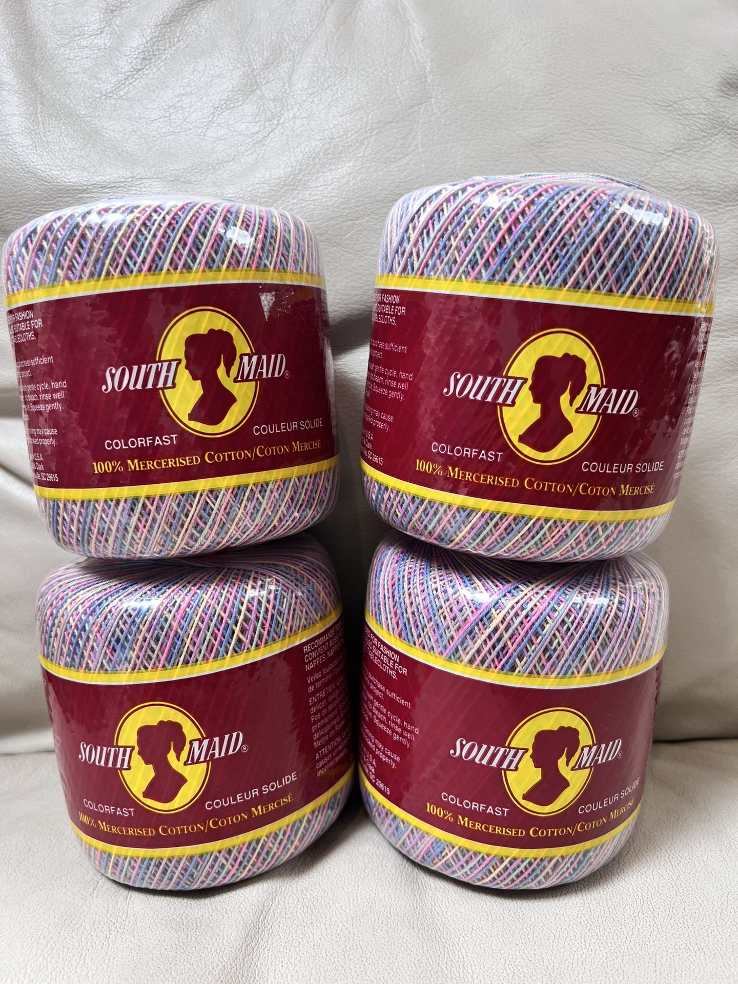 South Maid 100% Mercerised Cotton Crochet Thread - Pastel Color (4 Qty)
