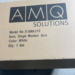 single monitor arm in a white finish