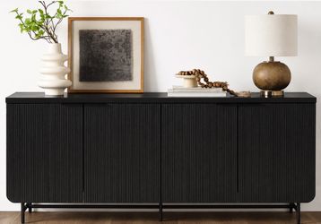 Black Fluted Sideboard Buffet TV Stand