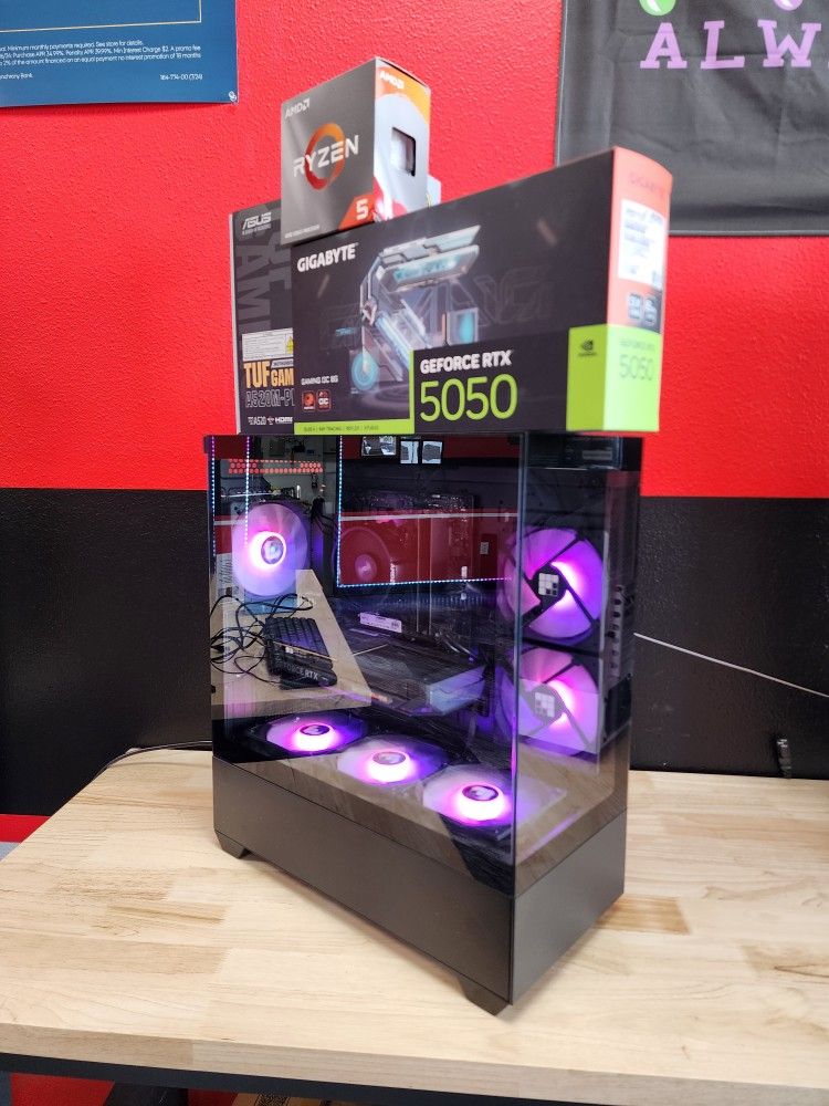Custom RTX 5050 Gaming PC. Only $50 Down With No Credit Financing!