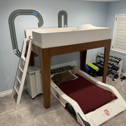 Custom Made Bunk Bed - Oak Twin