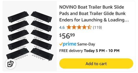 Boat Trailer Bunk Slide Pads and Boat Trailer Glide Bunk Enders for Launching & Loading