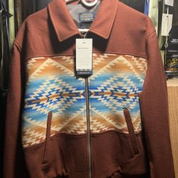 Men’s Pendleton Pagosa Springs Maroon Bomber Jacket - Medium 
