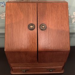 Vintage Wooden Jewelry Box 13” X 11.5” X 7.5”