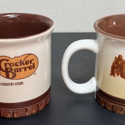 Two Cracker Barrel Mugs Collection Oil Lamp Peg Game $10 each or $15 for Both