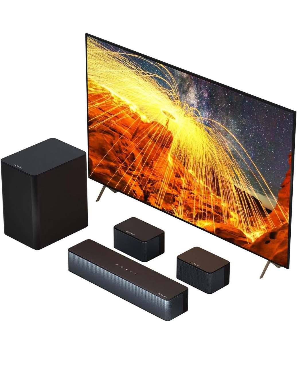 Home Theater Surround System with Adjustable Speakers & Subwoofer