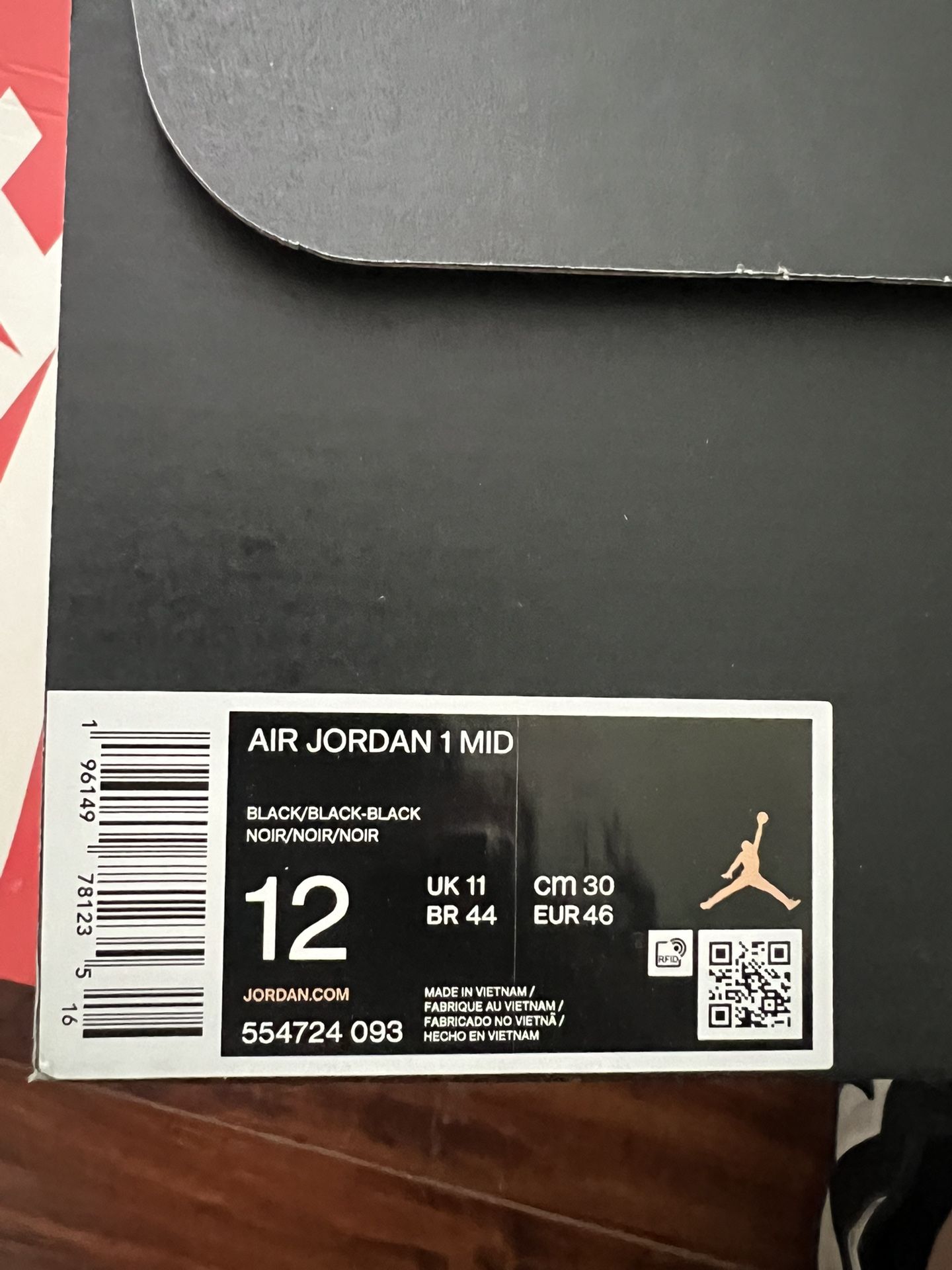 Air Jordan 1 Mid  Size 12 
