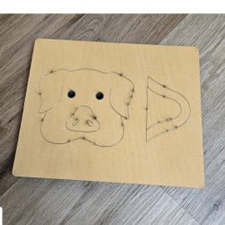 Ellison Educa Jumbo Paper Bag Puppet Pig Wooden Die Cut Size 11 3/4"x 9 3/4"x 1"
