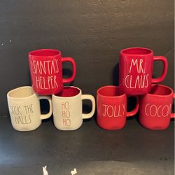 Rae Dunn large Christmas cups. Five dollars each. Extra large size.