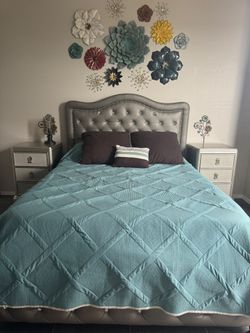 Silver gray queen bedroom