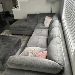 Grey Sectional In Good Conditions