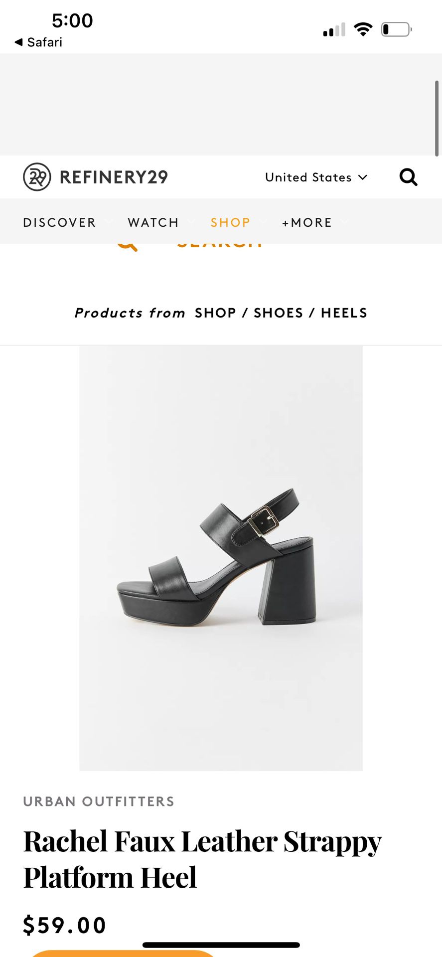 Urban Outfitters Black Heel