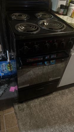 Electric Stove Range with 4 Coil Burners and 2.2 Cu. Ft. Single Oven Capacity with Lower Storage Drawer in Black