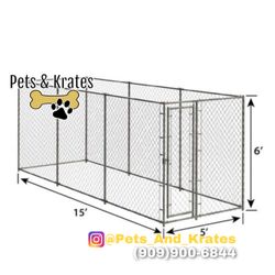 NEW! 15ft x 5ft x 6ft Chain Link Boxed Dog Kennel