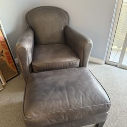 Crate & Barrel Eiffel Club Chair + Ottoman
