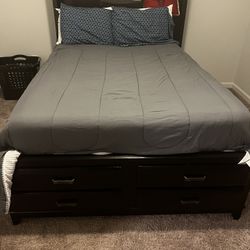 Full Size Bed With Storage And Mattress 
