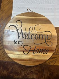 Used welcome to my home door hanger