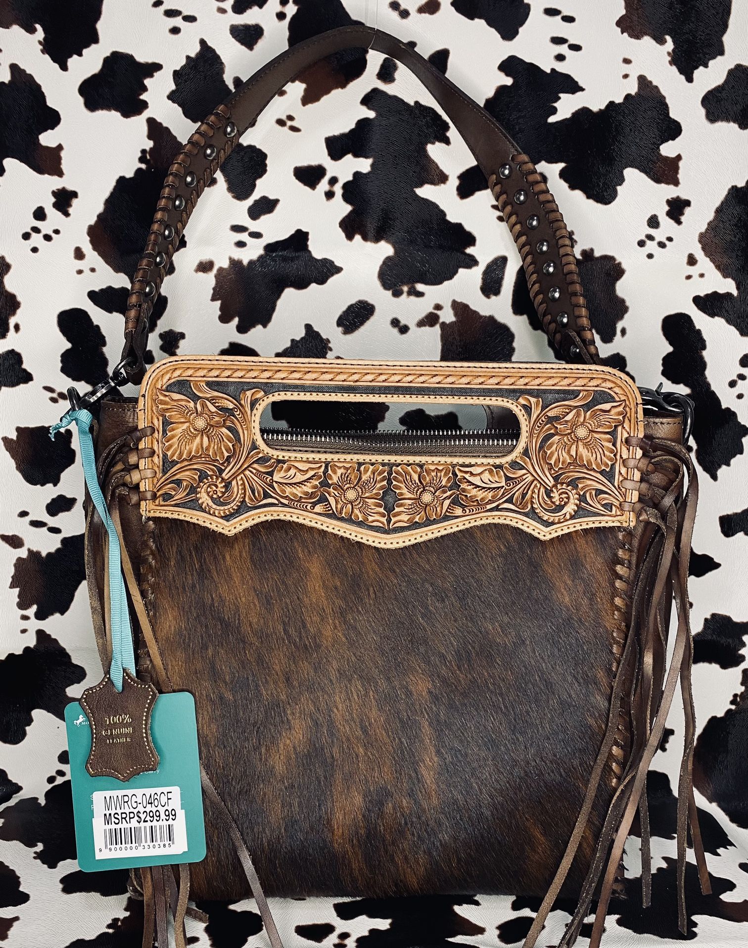 Montana West Western Tooled Hair-On Collection Concealed Carry Hobo