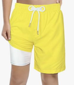 NEW LUCOWEE Boys Swim Trunks Quick Dry UPF 50+ Functional Drawstring, size XL 14Y