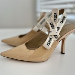 Beige Sling Back Heels 