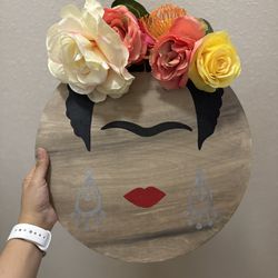 wooden mexican- latin floral art 
