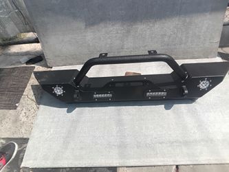 Jeep Wrangler front bumper both side step passenger and driver side black powder coat finisher