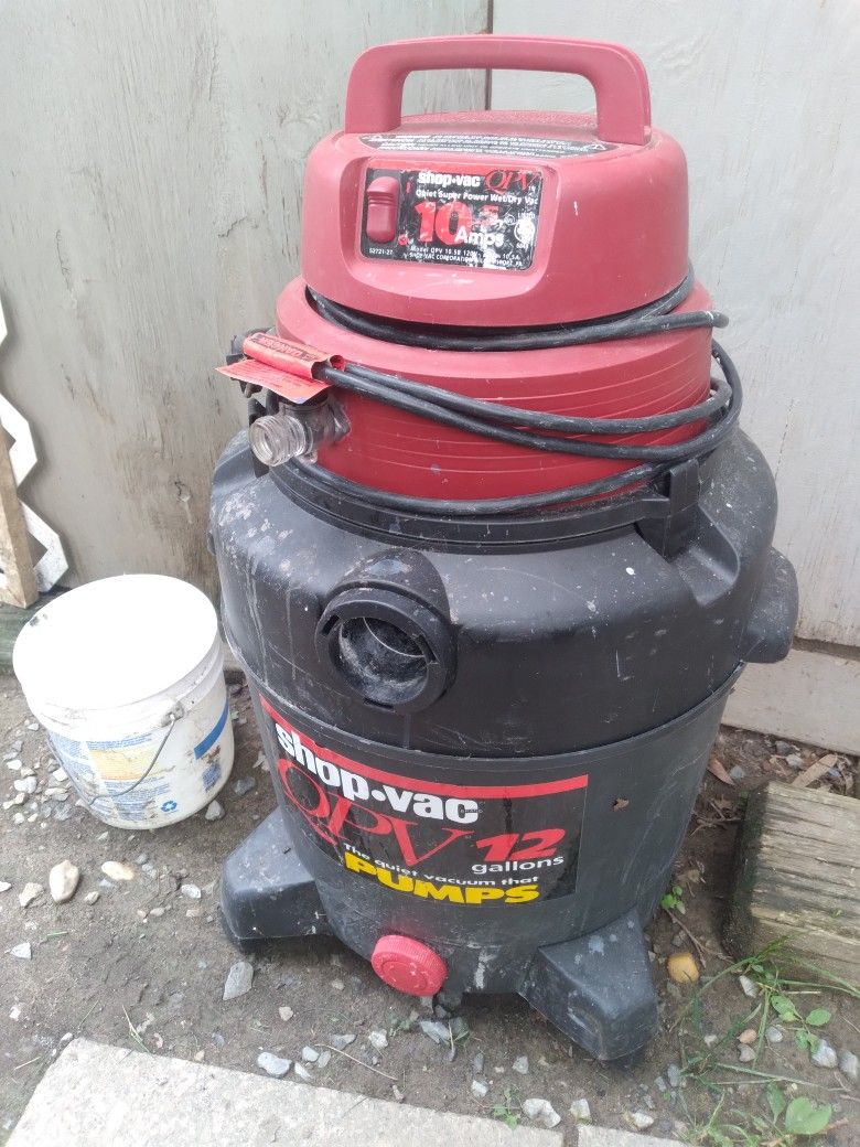 shop vac Qpv 12 gallon 10.5 amp model qpv 10.5b 120v