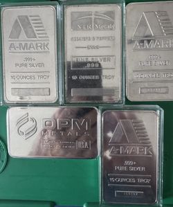 10oz Pure Silver Bars $1,190