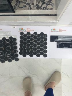 Black Marble Hexagon Mosaic Tile Samples
