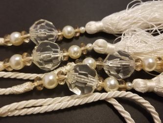 White Beige Tassel Curtain Tie Back (2 pcs)