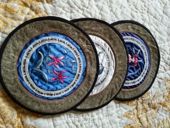 ORIENTAL DECOR SET OF THREE SILK MAT