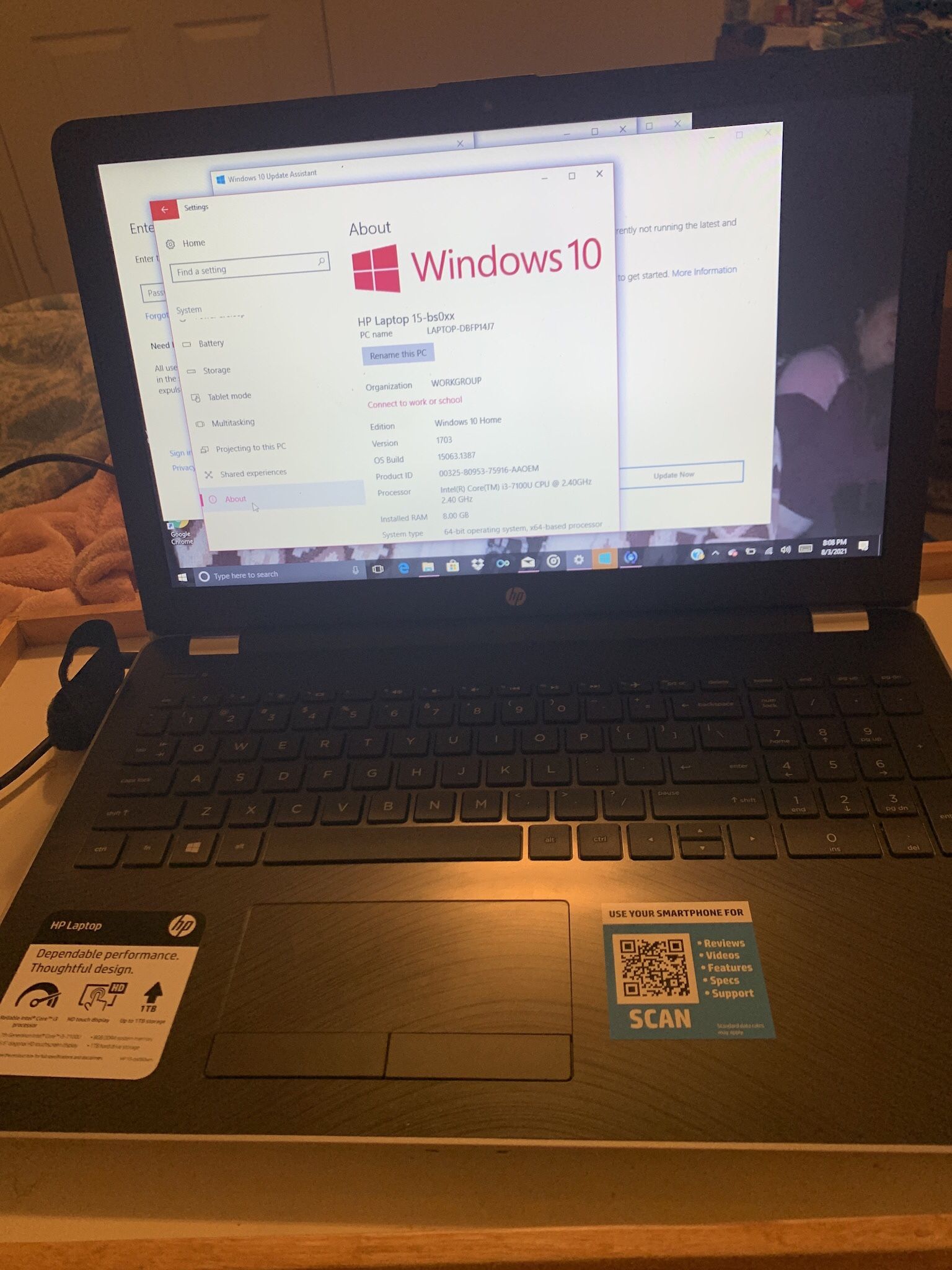 Hp Laptop 15 inch, 1TB,8GB RAM