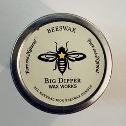 Big Dipper Wax Works  Pure Beeswax Candle Tin Single 1.7 Oz. Burns 12 hours Unscented