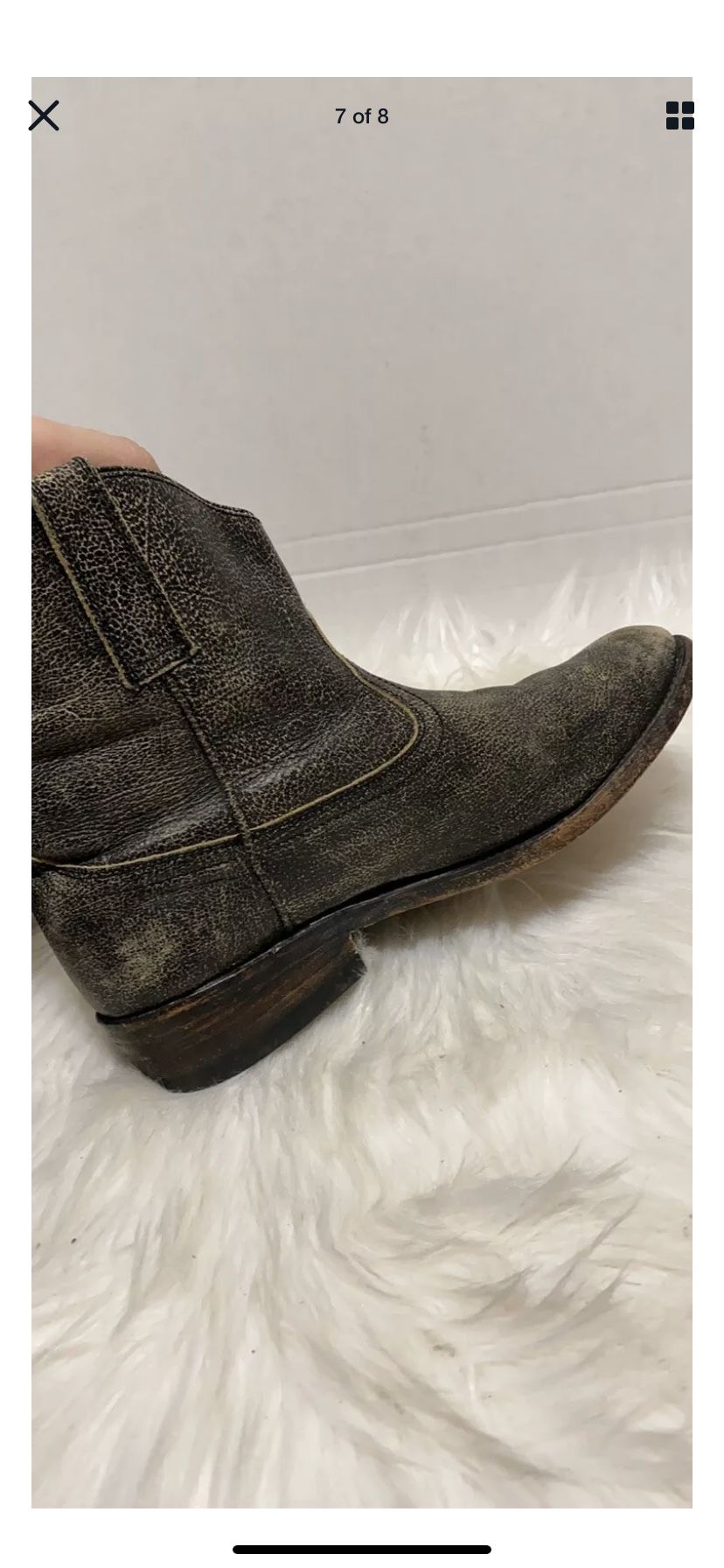 Women's Aldo Short Cowboy Boots, Brown Destress Size 7