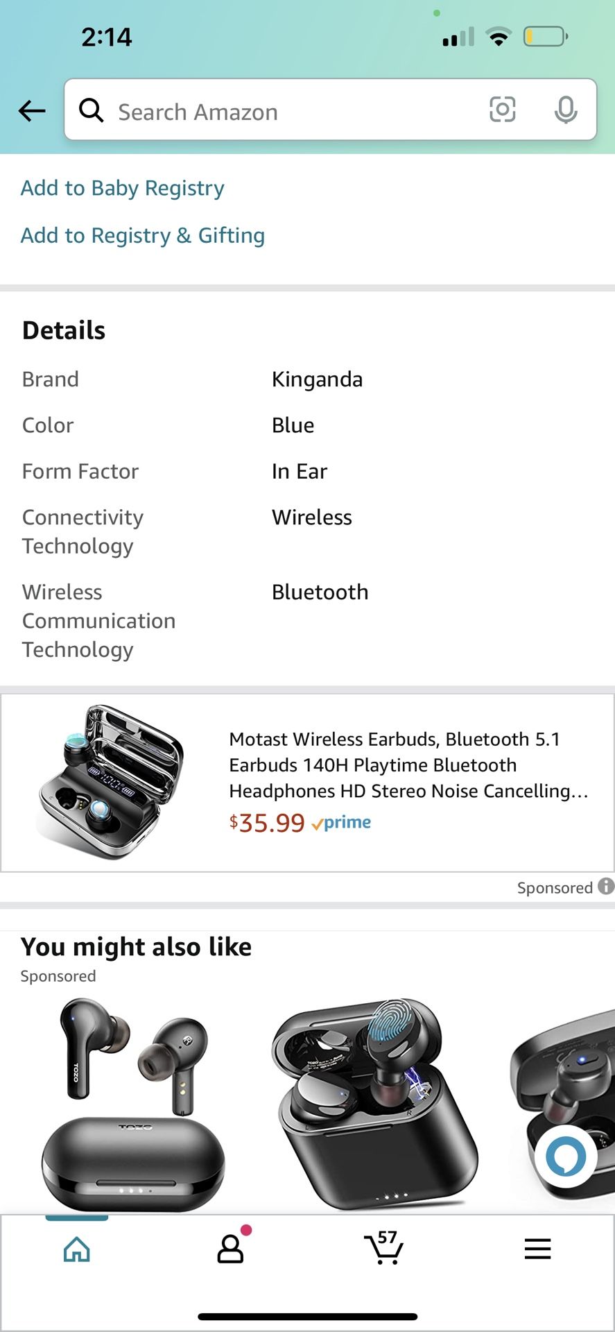 Wireless Earbuds, Bluetooth 5.1 Headphones with 3500mAh Charging Case in-Ear Stereo Bluetooth Earbuds, Noise Cancelling Wireless Earphones with Built-