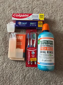 Complete Oral Care Bundle – Toothpaste, Mouthwash, Toothbrushes + Tongue Scraper (New)