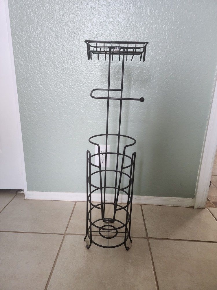 Free Standing Totilet Paper Rool Holder With Phone Holder 26'5" H