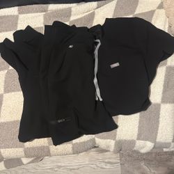 Womens Black Figs Scrub Set XS Petite