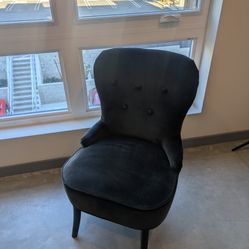 Gray Wing Back Chair