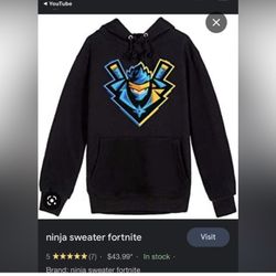 Like New Boys “Ninja” Fortnite Hoodie Sweatshirt Streamer Merch Orig$55