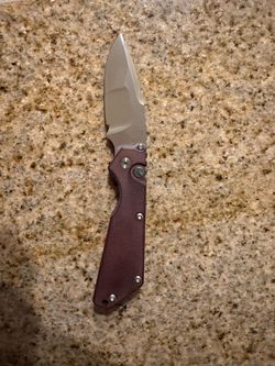 Strider + Pro-Tech SnG Automatic Knife Smooth Burgundy Micarta (3.5" Mirror)