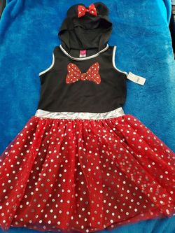 New Girls Disney Mickey Mouse & Friends Minnie Mouse Costume Dress - Black/Red XL