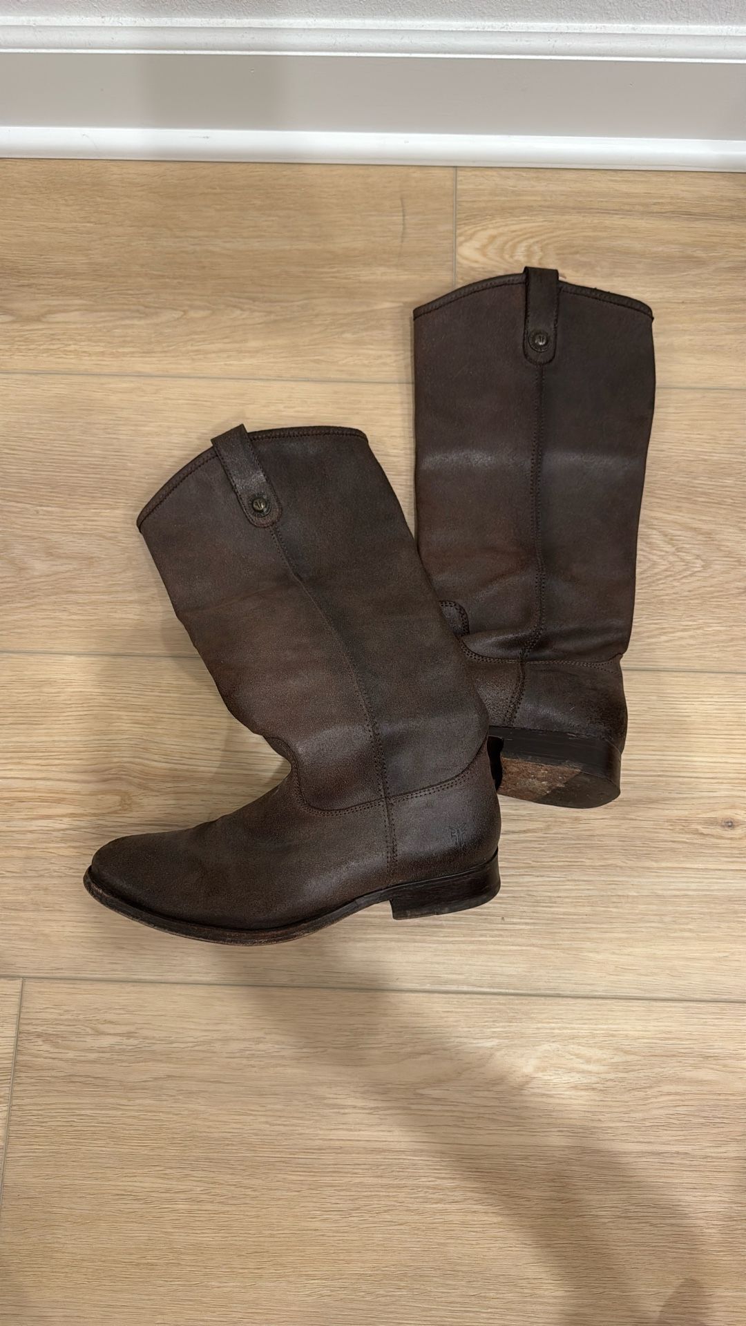 Frye Melissa Button Knee High Brown Boots