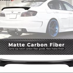 Fits 11-16 BMW 5 Series F10 & M5 HM Style Trunk Spoiler Wing Matte Carbon Fiber