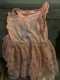 Girls Pink Floral Tulle Dress