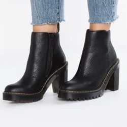 Dr Martens Womens Sold Out Rare Magdalena Leather Heel Chelsea Boots Aunt Sally