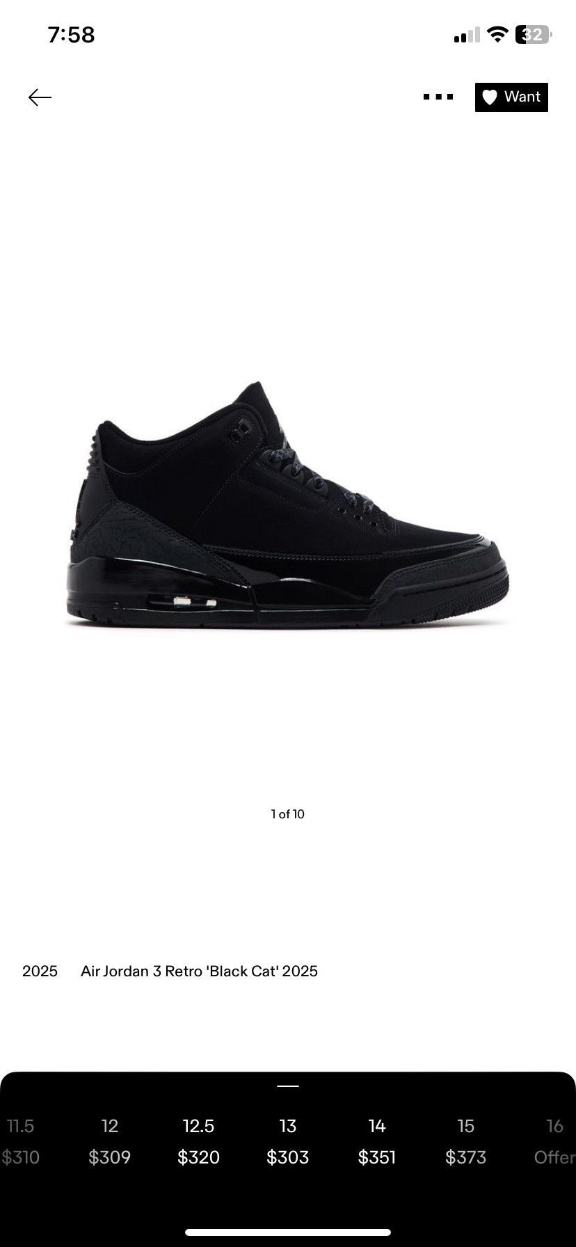 Air Jordan Retro 3 “BLACK CAT”